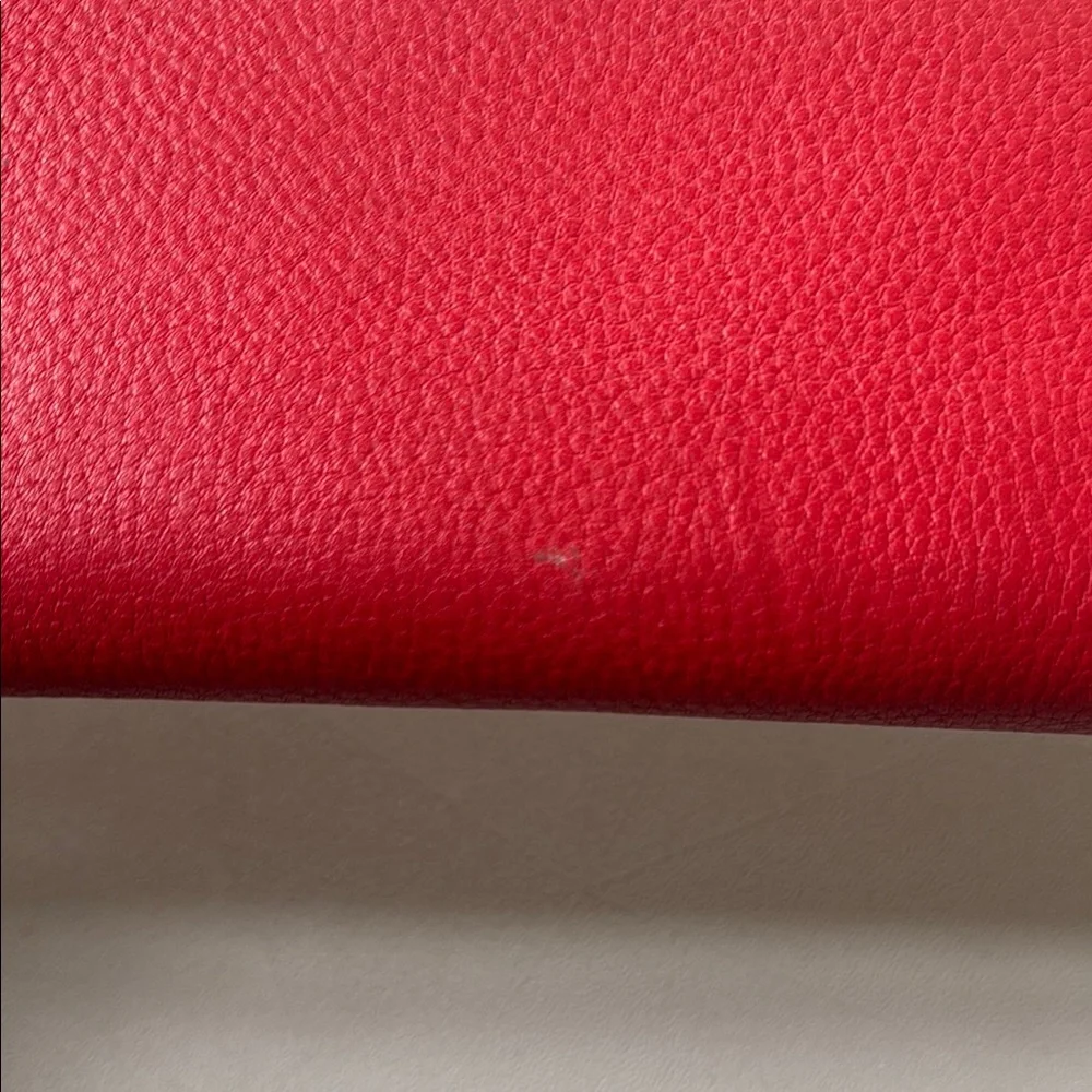 Authentic Tory Burch Red Pebbled Leather Wallet